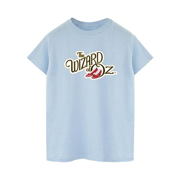 The Wizard Of Oz Womens/Ladies Shoes Logo Cotton Boyfriend T-Shirt / Baby Blue - Picture 1 of 3